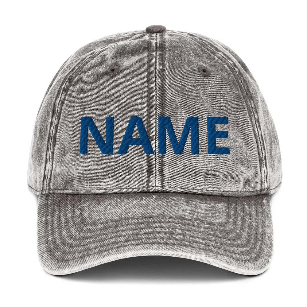Custom Name Vintage Cotton Twill Cap