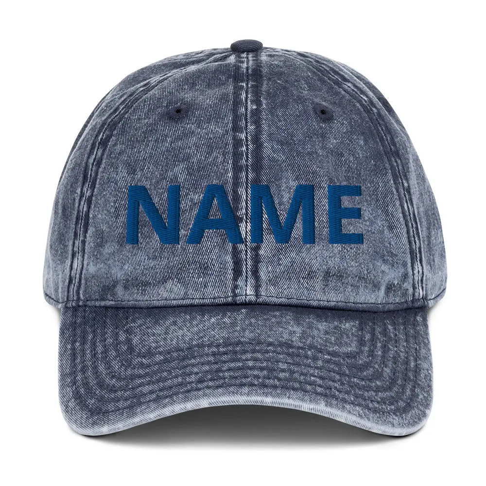 Custom Name Vintage Cotton Twill Cap