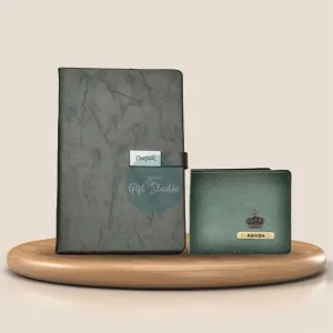Customized Men's Wallet and Diary Combo - Black