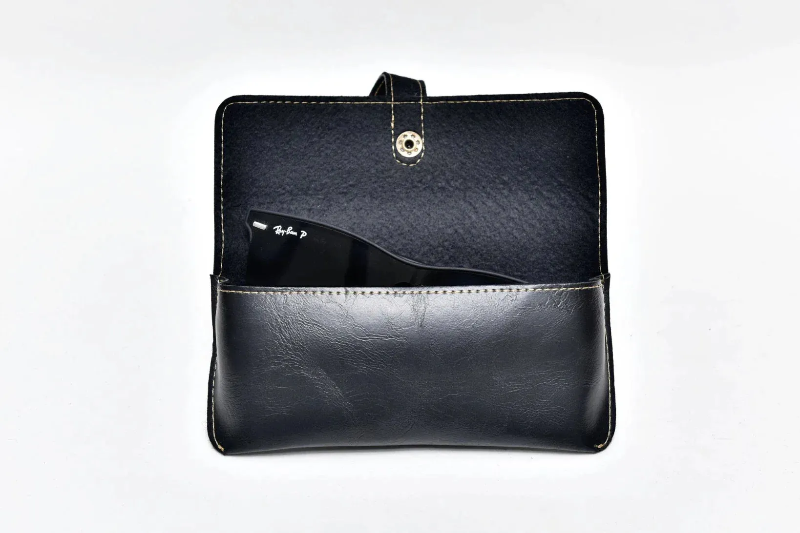 Customized Perfect Classy Leather Eyewear Case Combo - Black