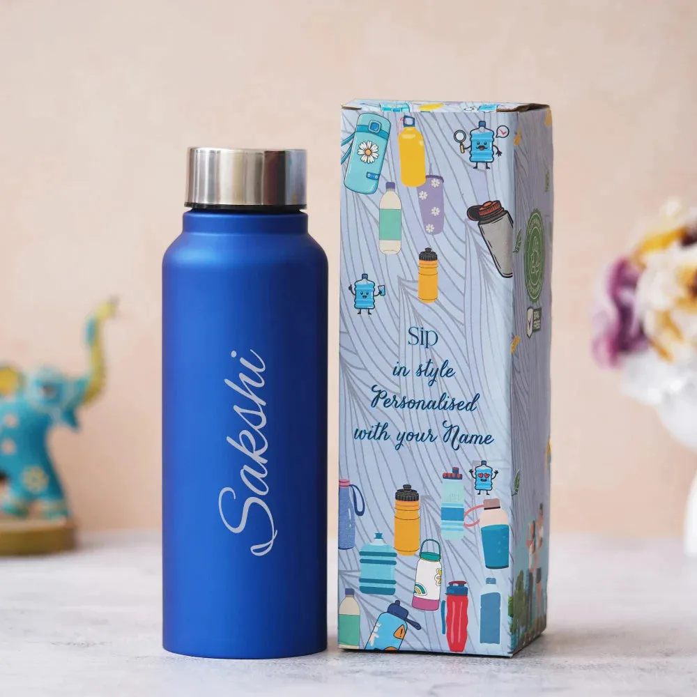 Customized Perfect Water Bottle and Eyewear Case - Blue