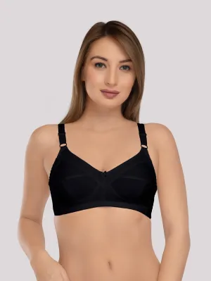 Daisy Dee Black Non Padded Non Wired Full Coverage Bra NSHPU-Black