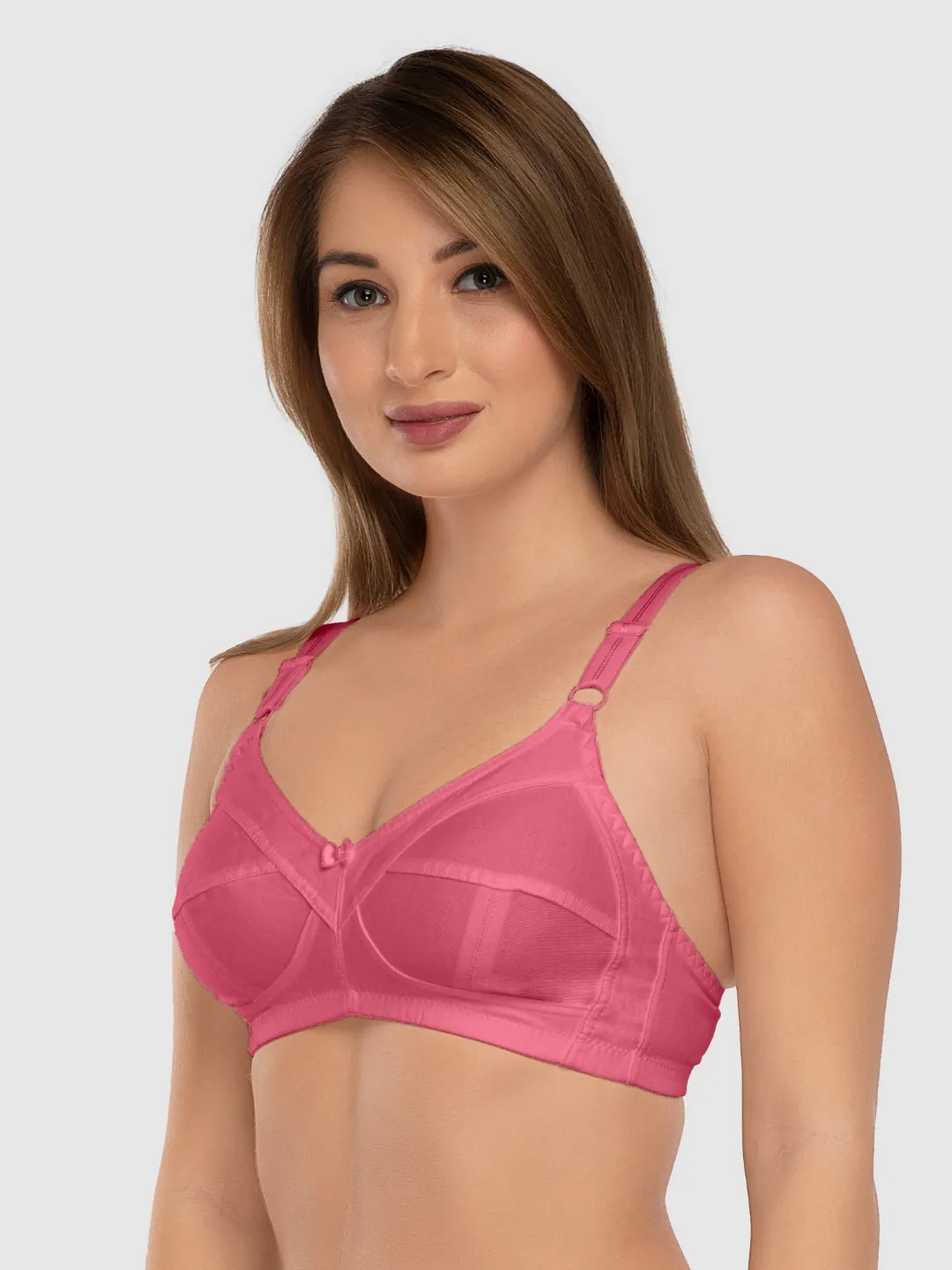 Daisy Dee Salmon Pink Non Padded Non Wired Full Coverage Bra - NSHPU-Salmon Pink