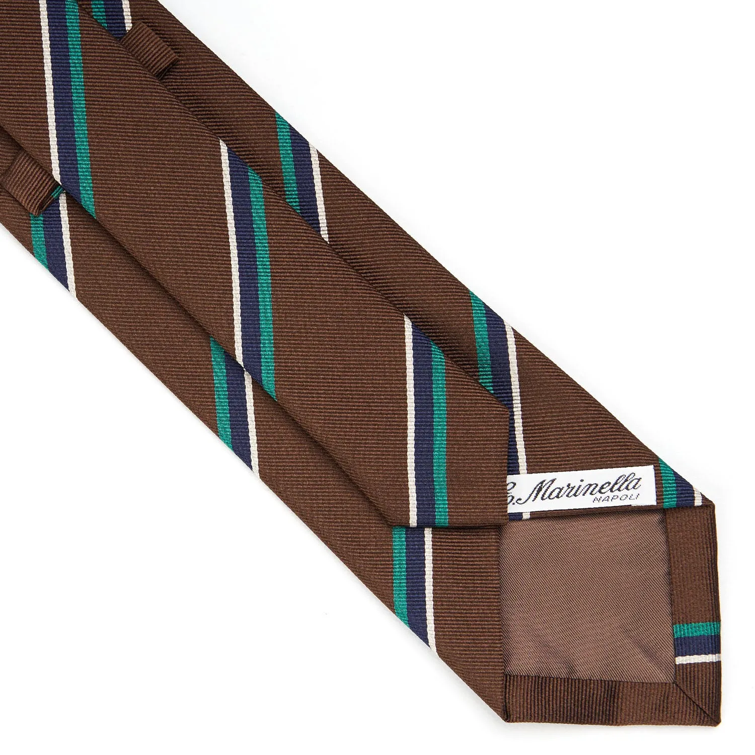DARK BROWN REGIMENTAL SILK TIE