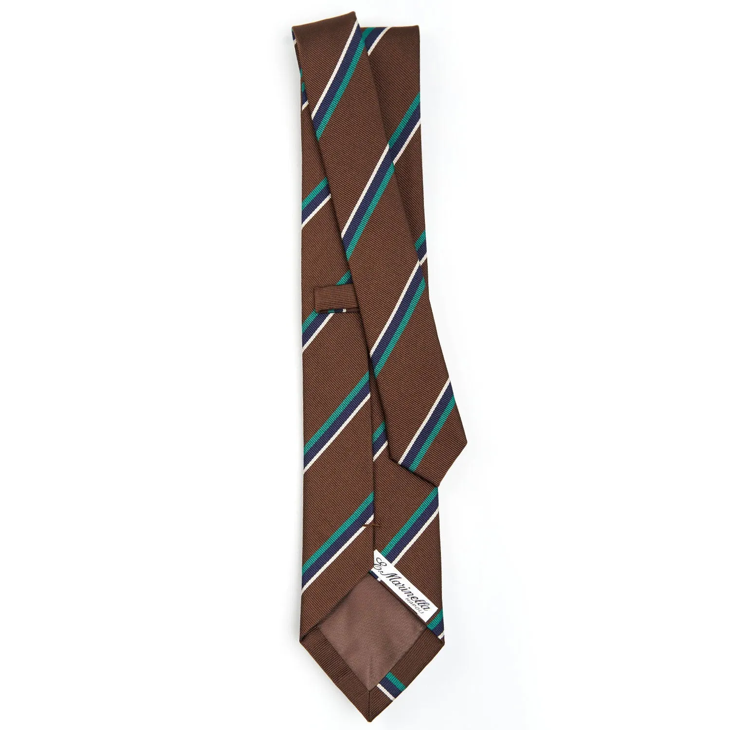 DARK BROWN REGIMENTAL SILK TIE