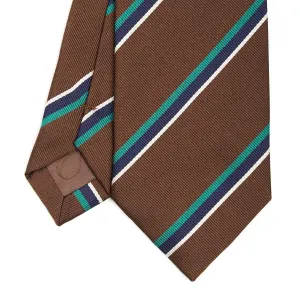 DARK BROWN REGIMENTAL SILK TIE