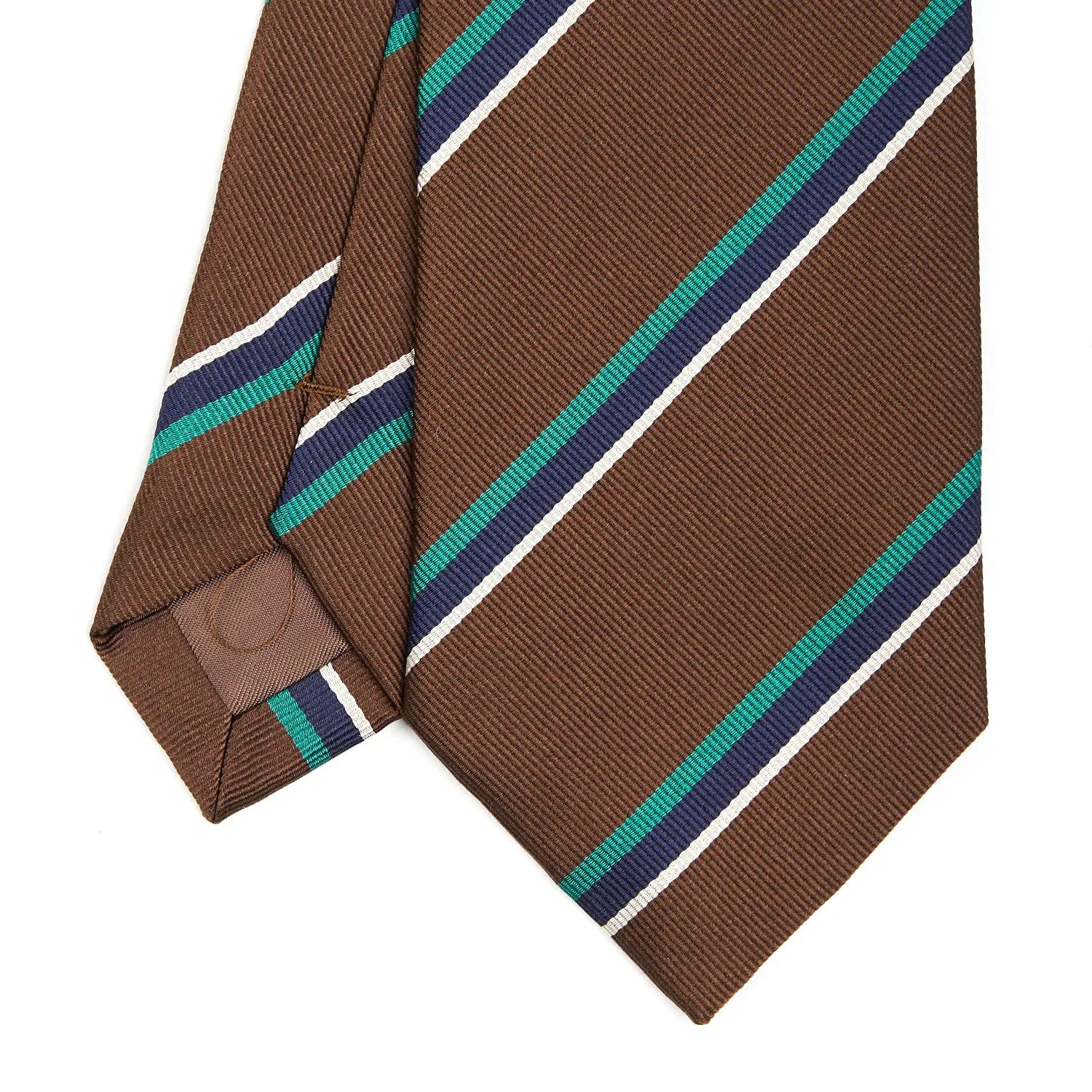 DARK BROWN REGIMENTAL SILK TIE