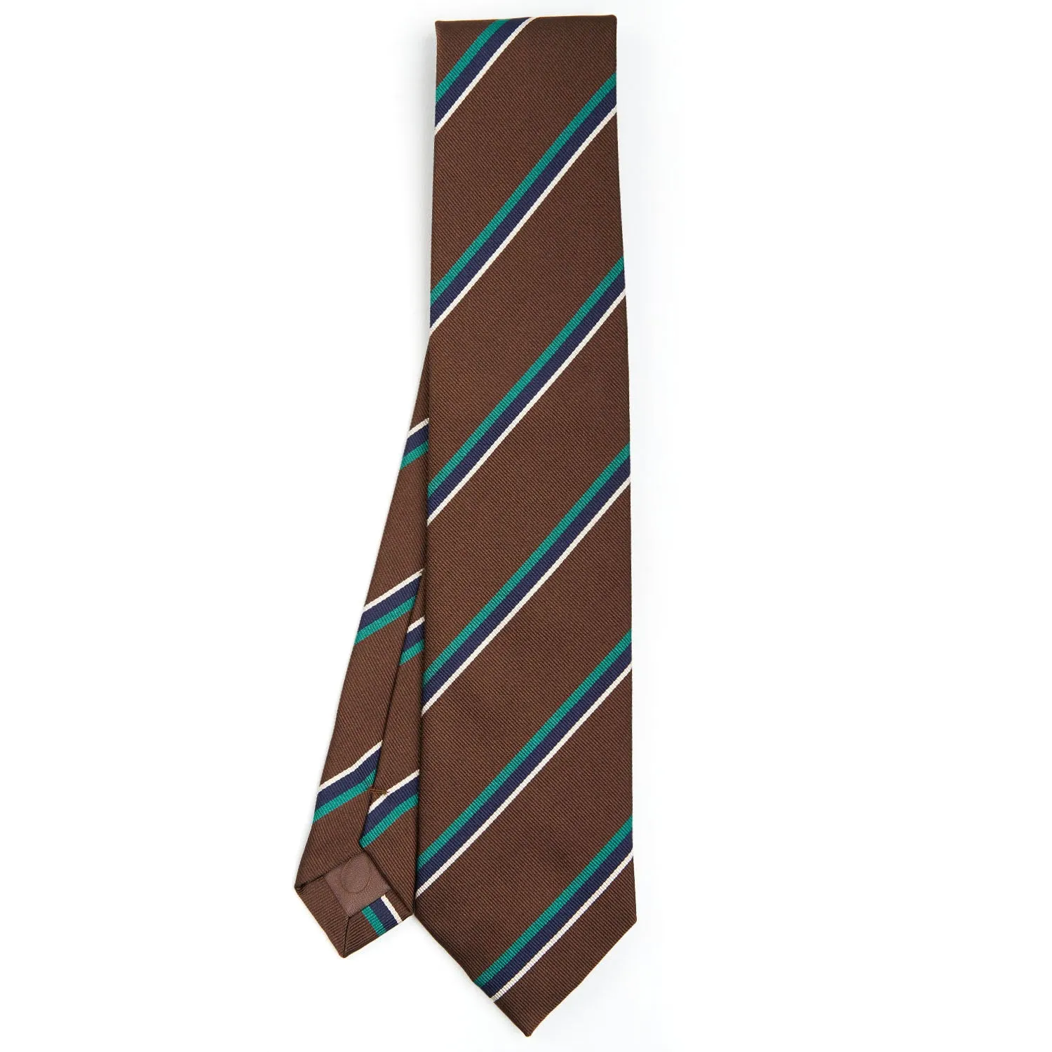 DARK BROWN REGIMENTAL SILK TIE