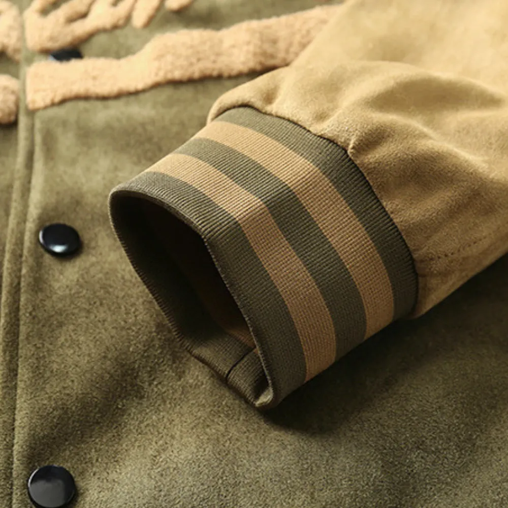 Deerskin Velvet Baseball Jacket Jacket
