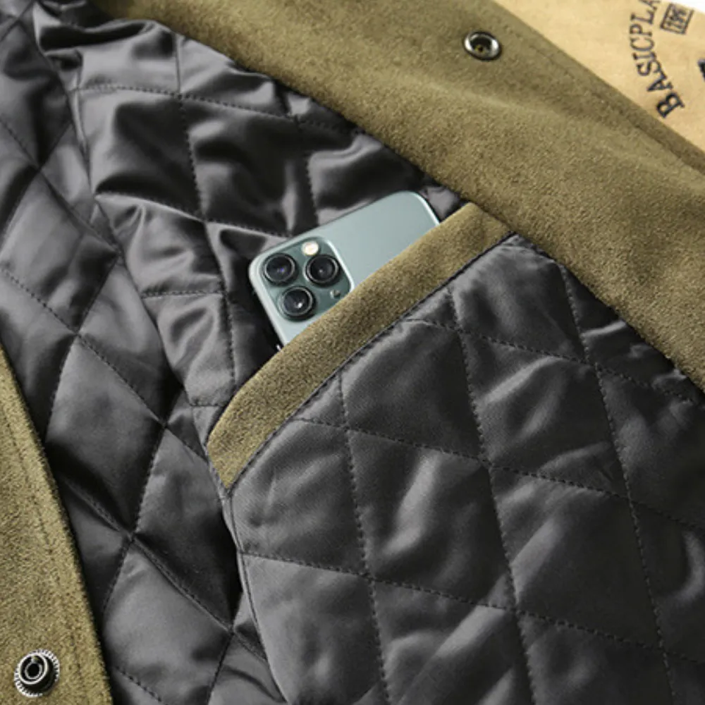 Deerskin Velvet Baseball Jacket Jacket