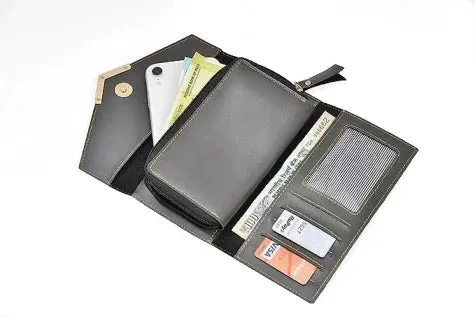 Default Charm Lady Wallet and Keychain - Grey