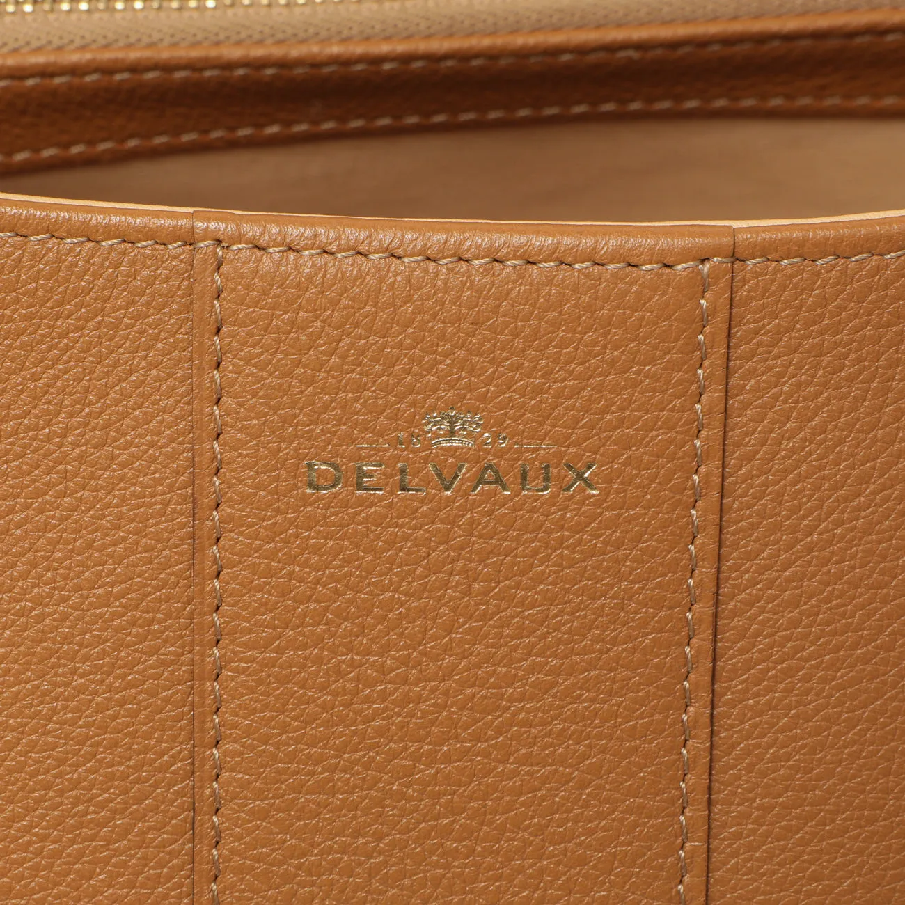 Delvaux Brown Grained Calfskin Brillant MM