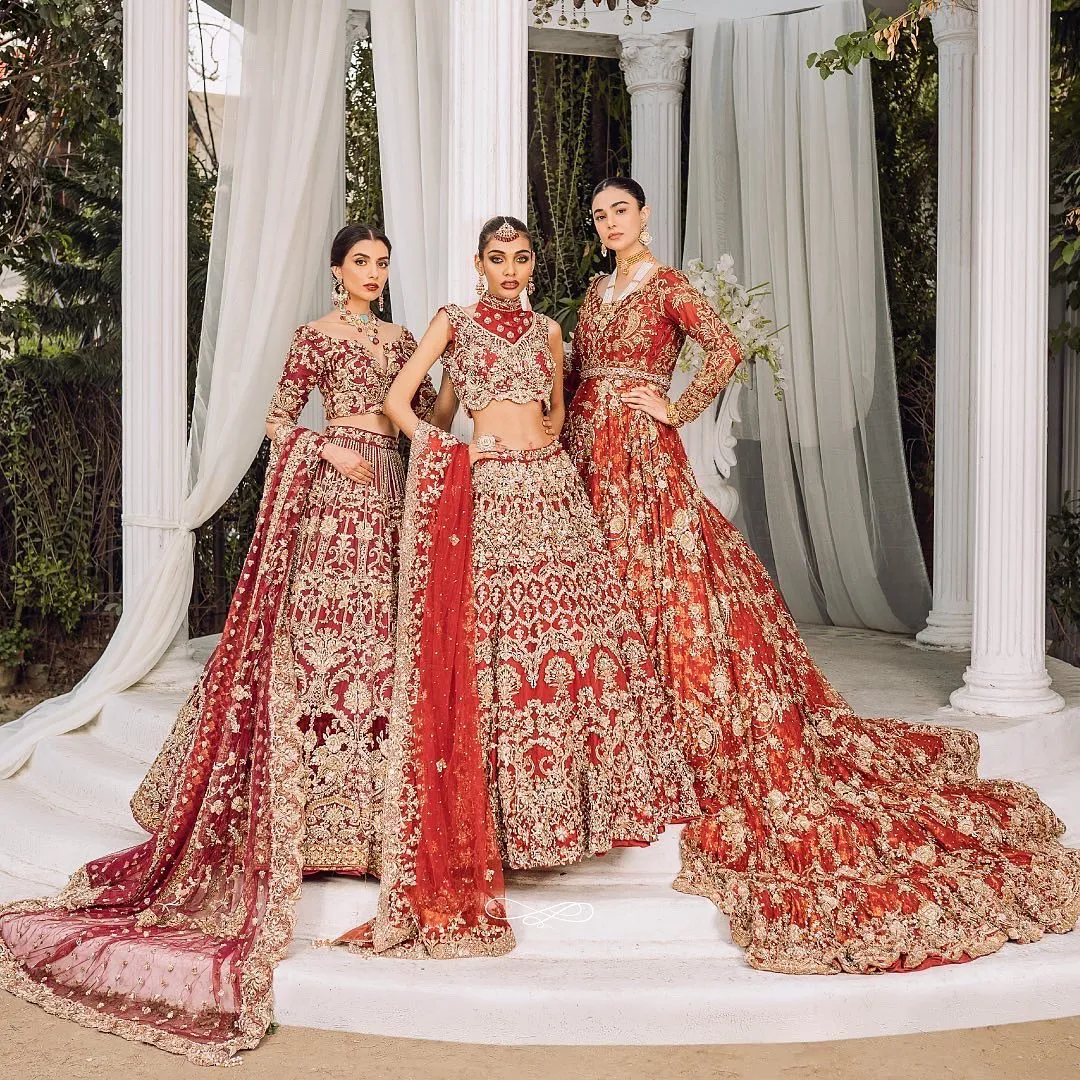 Designer Embellished Bridal Red Lehenga Choli For Wedding Wear