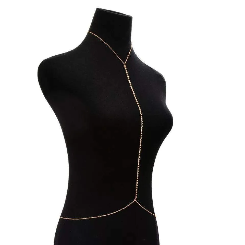 Diamond Lines Crystal Body Chain