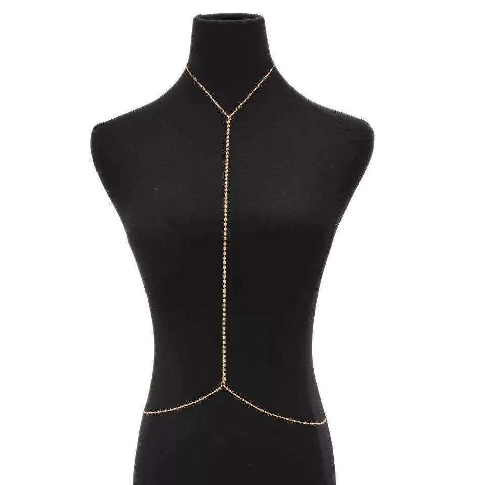 Diamond Lines Crystal Body Chain