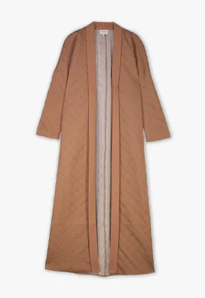 Diamond Patterned Solid Textured Abaya Bisht