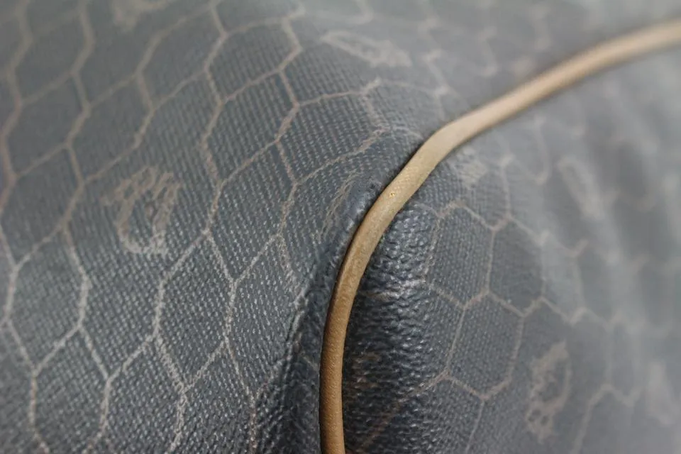Dior Black x Brown Honeycomb Monogram Trotter Boston Duffle Bag 79d422s