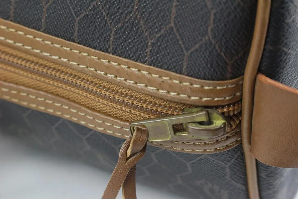 Dior Black x Brown Honeycomb Monogram Trotter Boston Duffle Bag 79d422s