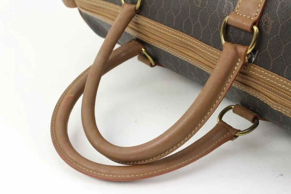 Dior Black x Brown Honeycomb Monogram Trotter Boston Duffle Bag 79d422s