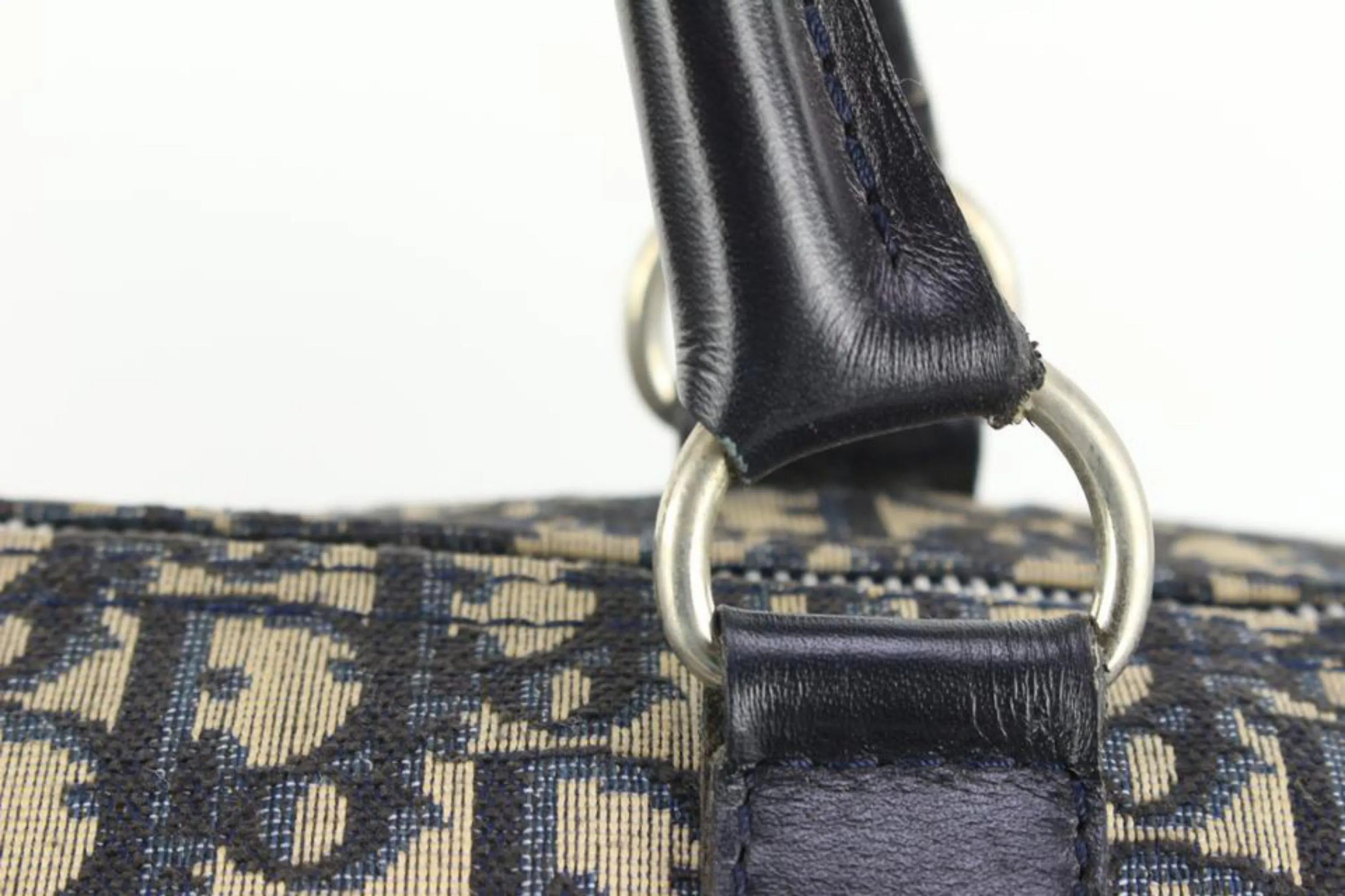 Dior Large Navy Monogram Trotter Boston Duffle Bag 65d55s