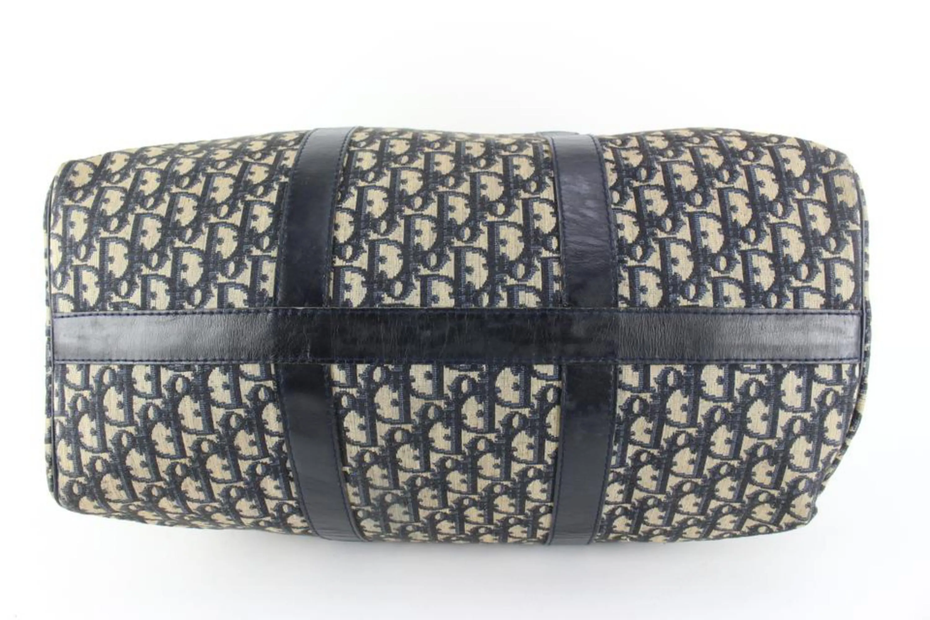 Dior Large Navy Monogram Trotter Boston Duffle Bag 65d55s
