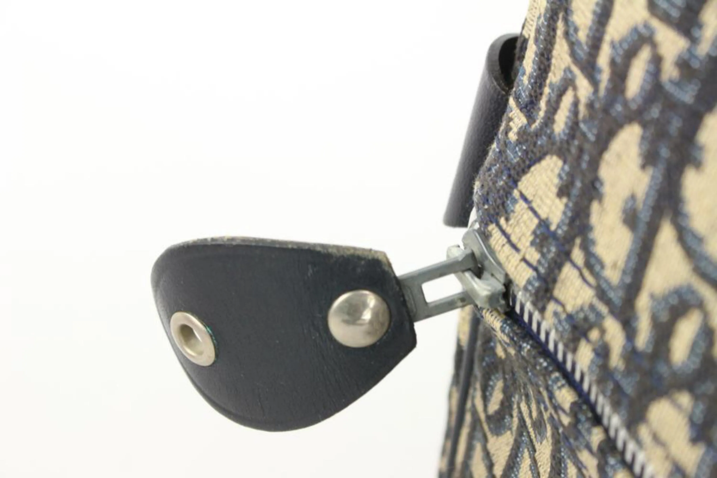 Dior Large Navy Monogram Trotter Boston Duffle Bag 65d55s