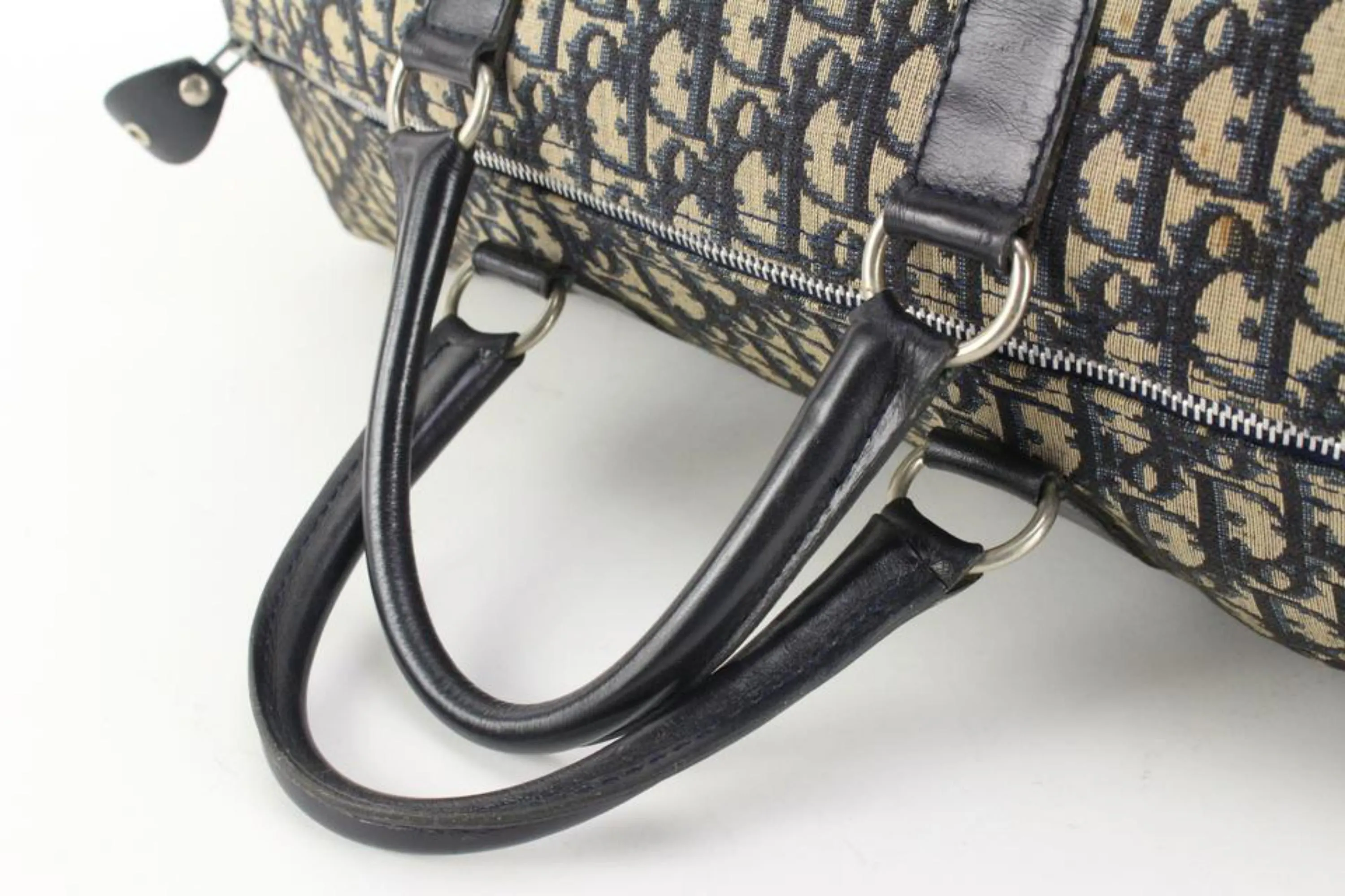 Dior Large Navy Monogram Trotter Boston Duffle Bag 65d55s
