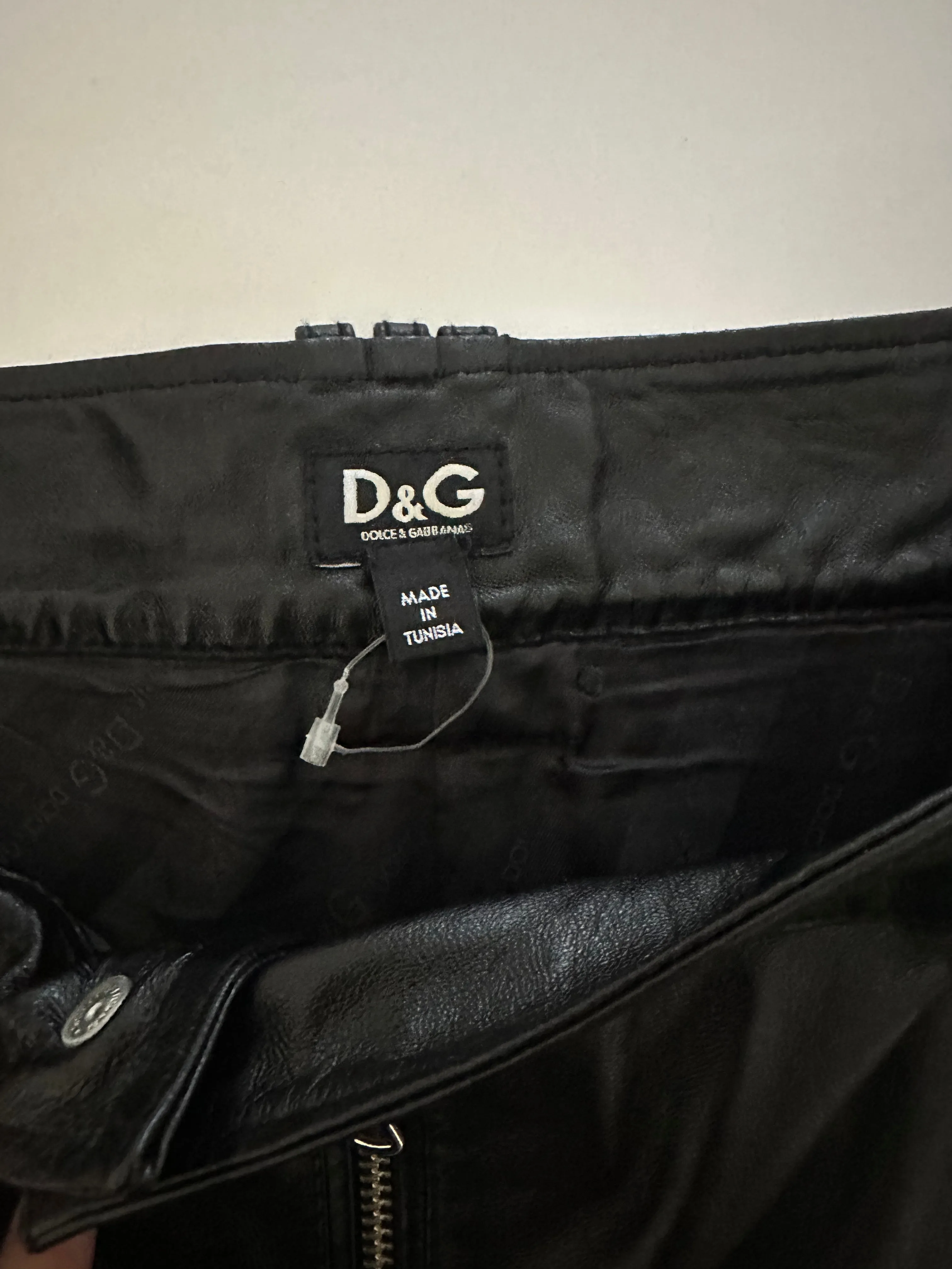 Dolce & Gabbana SS 2003 Leather Biker Pants