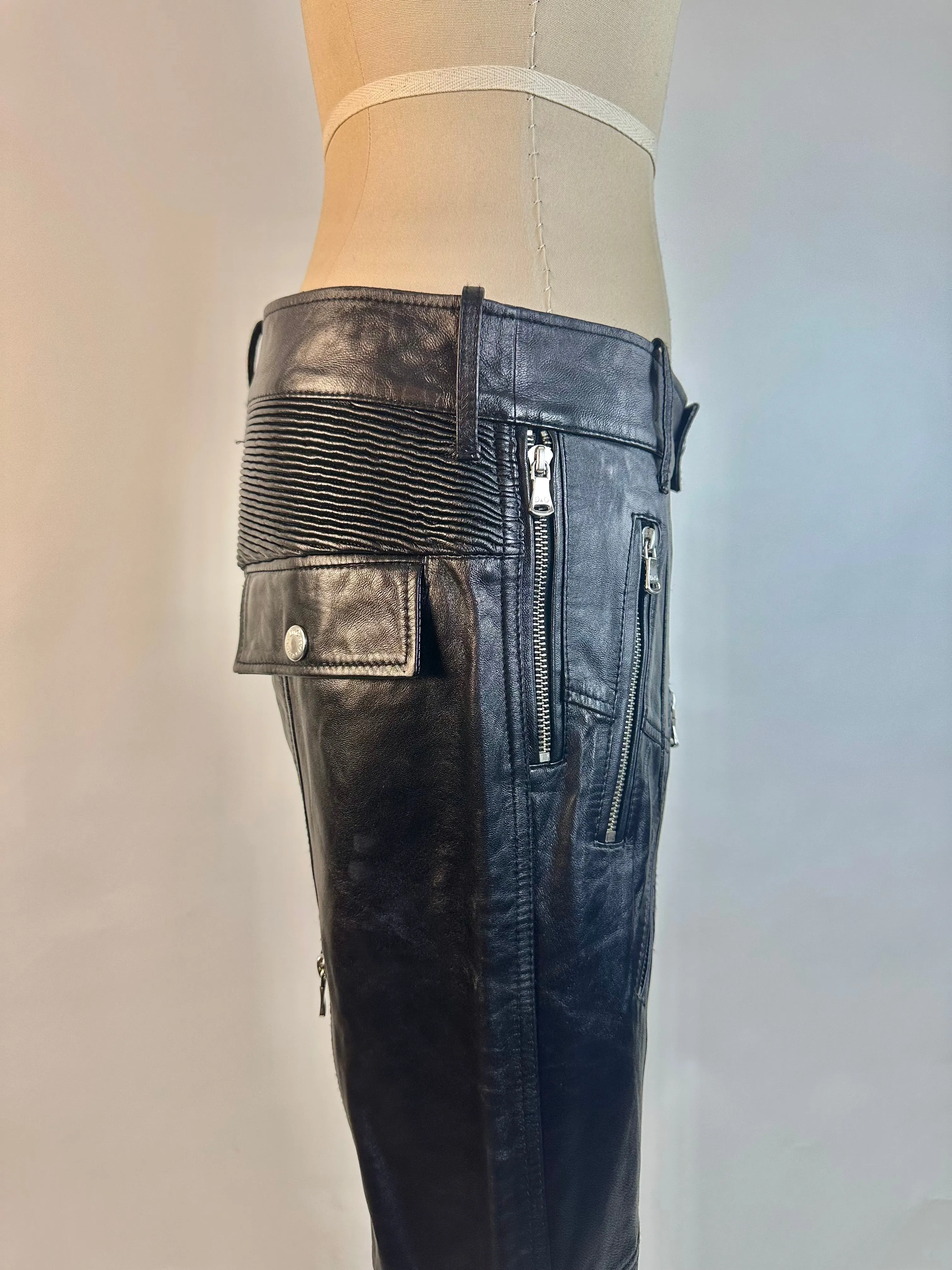 Dolce & Gabbana SS 2003 Leather Biker Pants