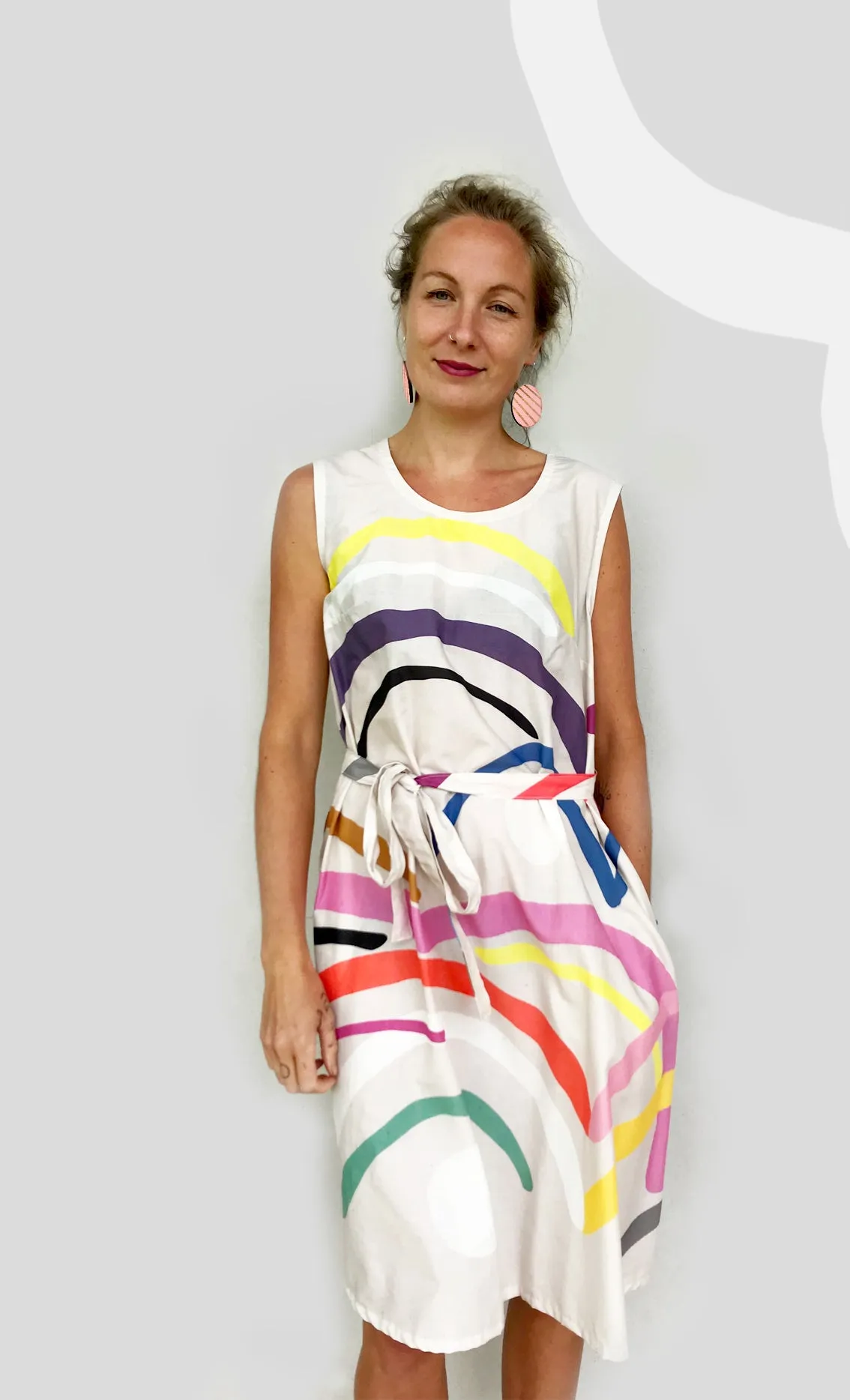 Doops Loops 100% organic cotton dress with tie