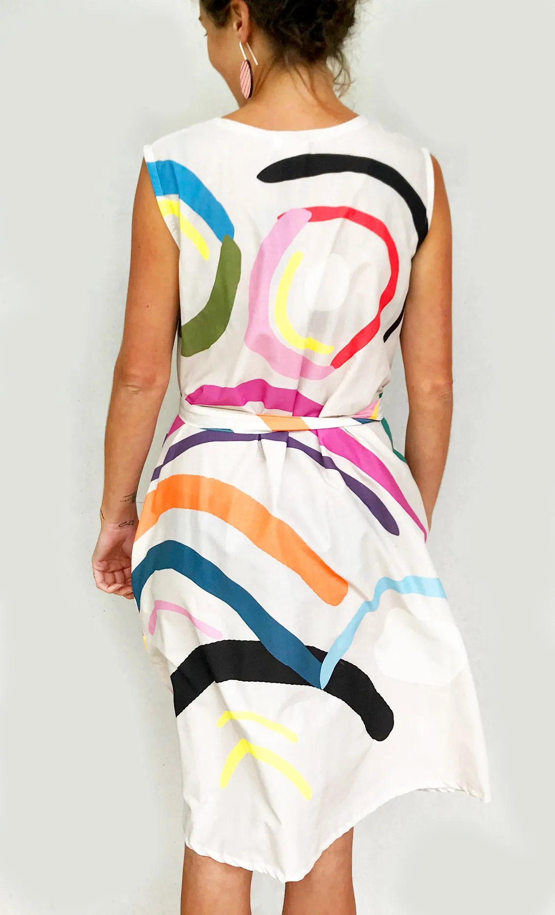 Doops Loops 100% organic cotton dress with tie