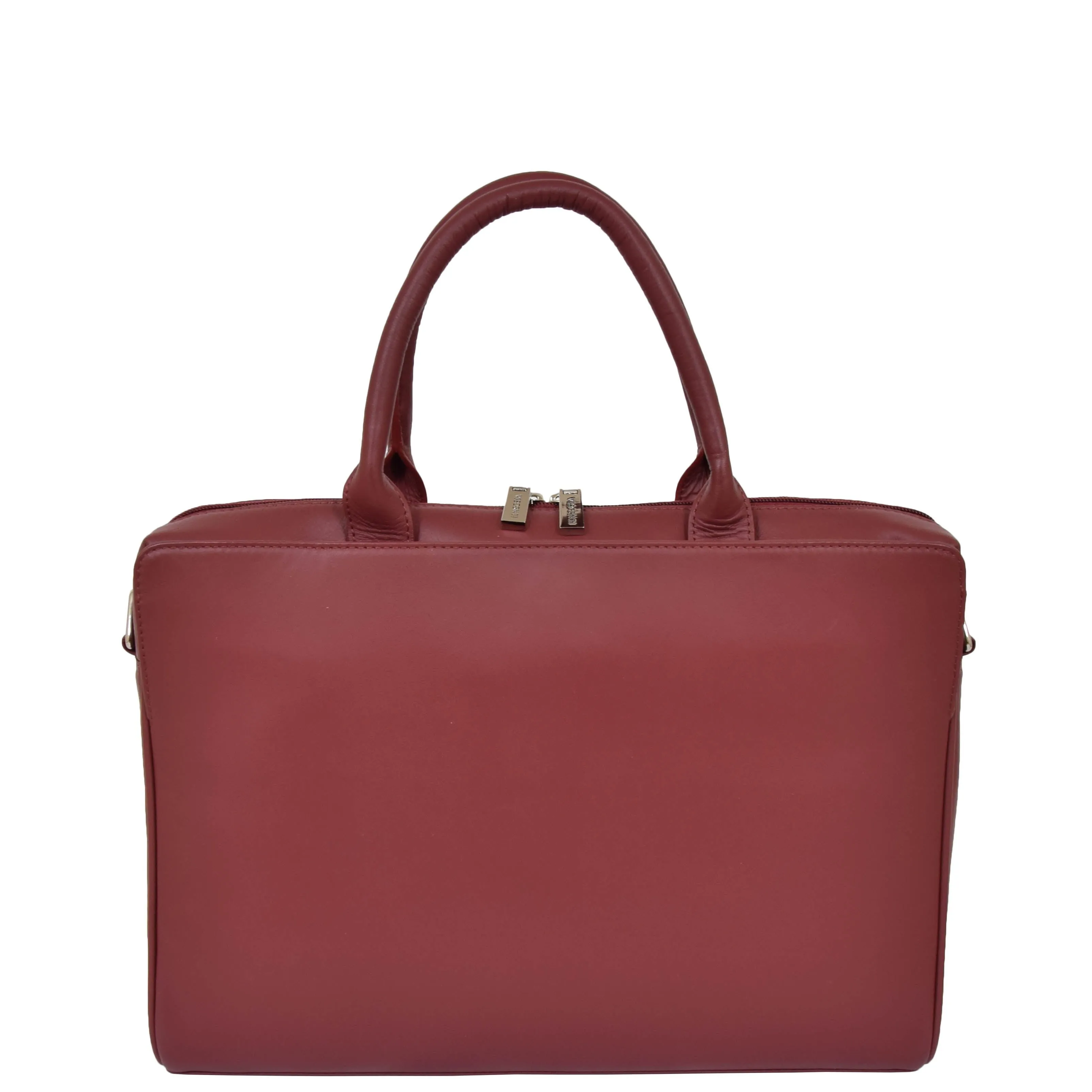 DR592 Women's Genuine Soft Leather Briefcase Shoulder Office Bag Red