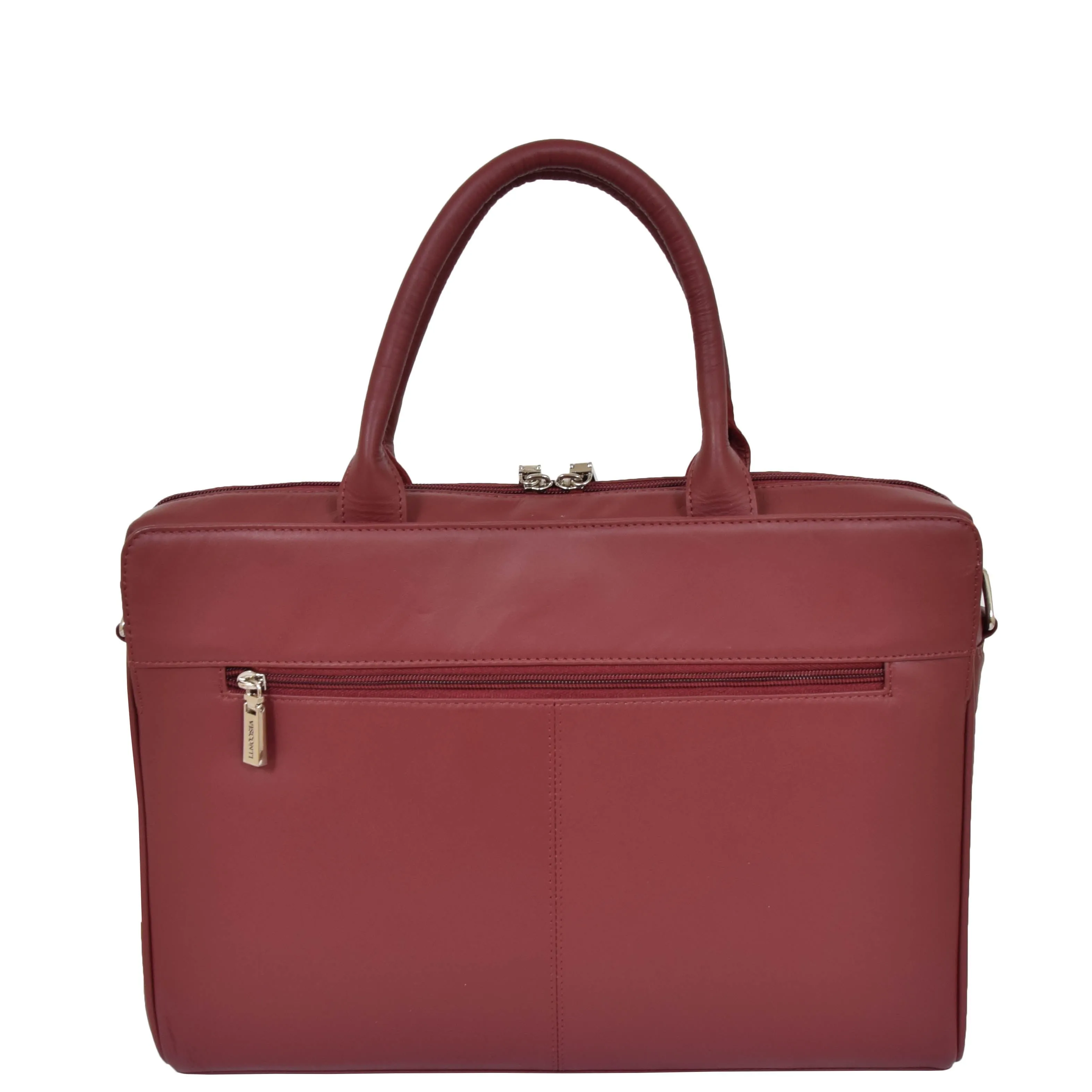 DR592 Women's Genuine Soft Leather Briefcase Shoulder Office Bag Red