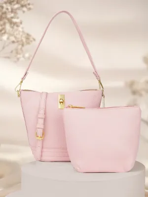 DressBerry Textured Shoulder Bag with Pouch