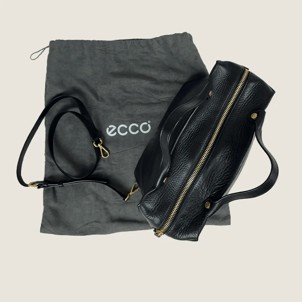 Ecco Black Sculptured Handbag