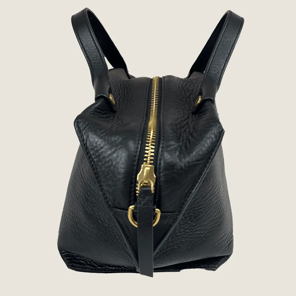 Ecco Black Sculptured Handbag