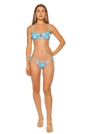 Egypt Lotus Tie Front Bikini Top