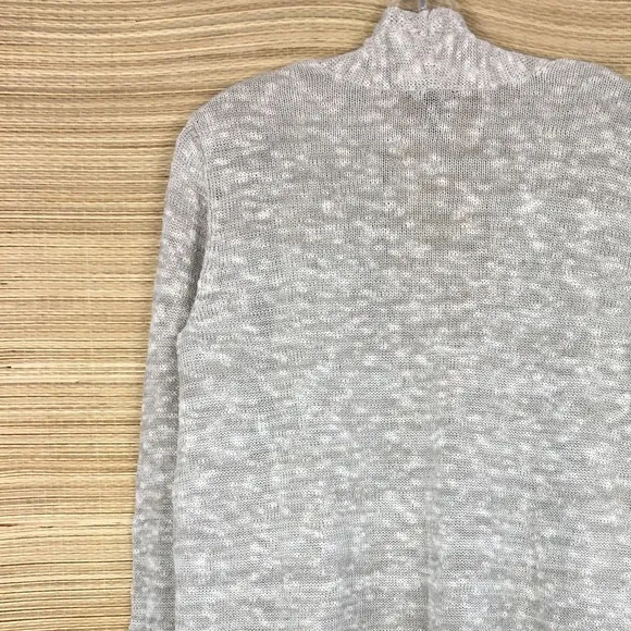 EILEEN FISHER Melange Organic Linen Blend Grain Open Front Cardigan Size M