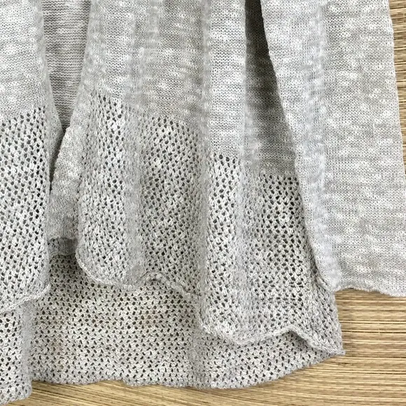 EILEEN FISHER Melange Organic Linen Blend Grain Open Front Cardigan Size M