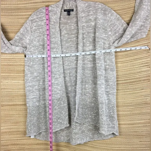 EILEEN FISHER Melange Organic Linen Blend Grain Open Front Cardigan Size M