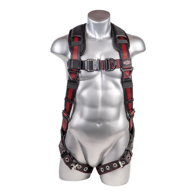 Elite  5-Point FBH, Enhanced Dorsal D-ring, Front D-ring, TB Legs, QC Chest, Back/ Shoulder Pad, All Black Fittings – Harness