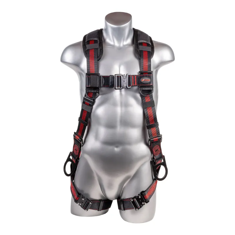 Elite  5-Point FBH, Enhanced Dorsal D-ring Plus™, 2 Side D-rings, TB Legs, QC Chest, Back/ Shoulder Pad, All Black Fittings – Harness