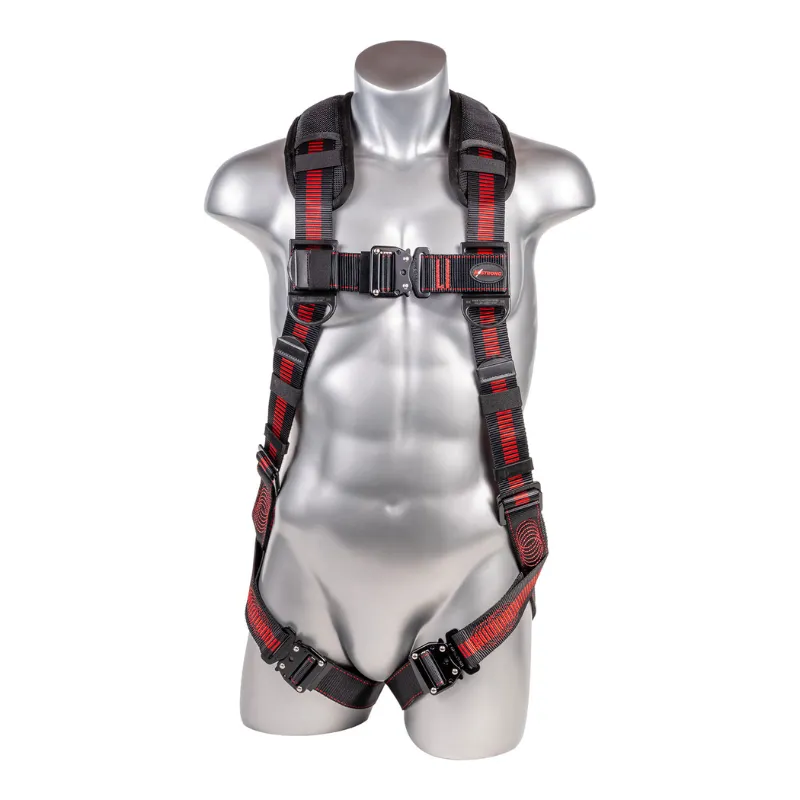 Elite  5-Point FBH, Enhanced Dorsal D-ring, QC Legs, QC Chest, Back/Shoulder Pad, All Black Fittings – Harness
