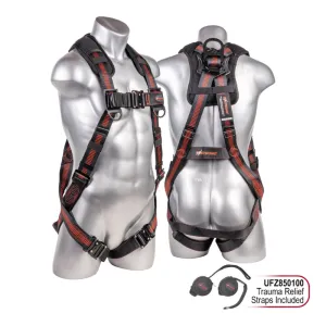 Elite  5-Point FBH, Enhanced Dorsal D-ring, QC Legs, QC Chest, Back/Shoulder Pad, All Black Fittings – Harness