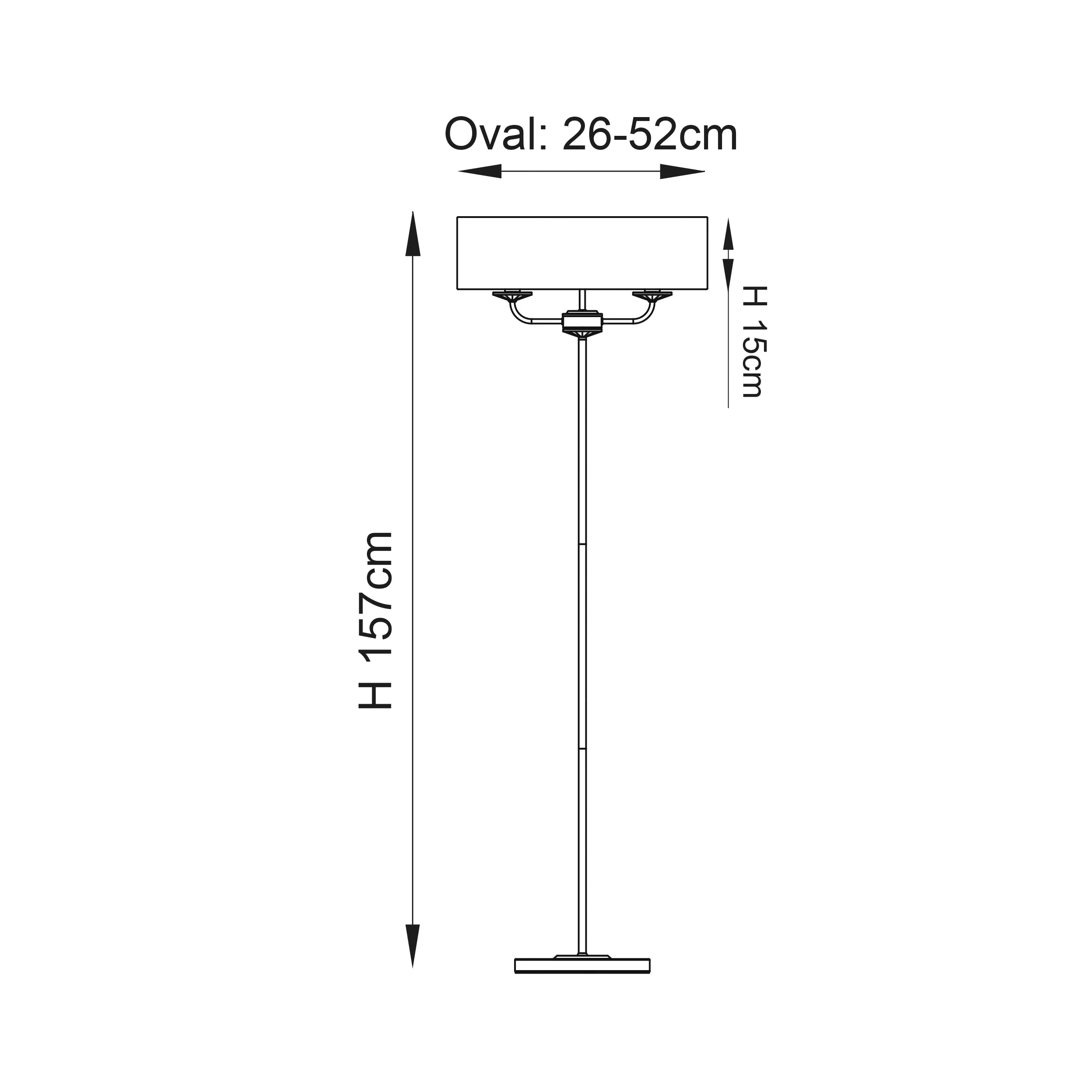 Endon 70563 Nixon 2lt Floor Brass plate & vintage white fabric 2 x 40W E14 candle (Required)