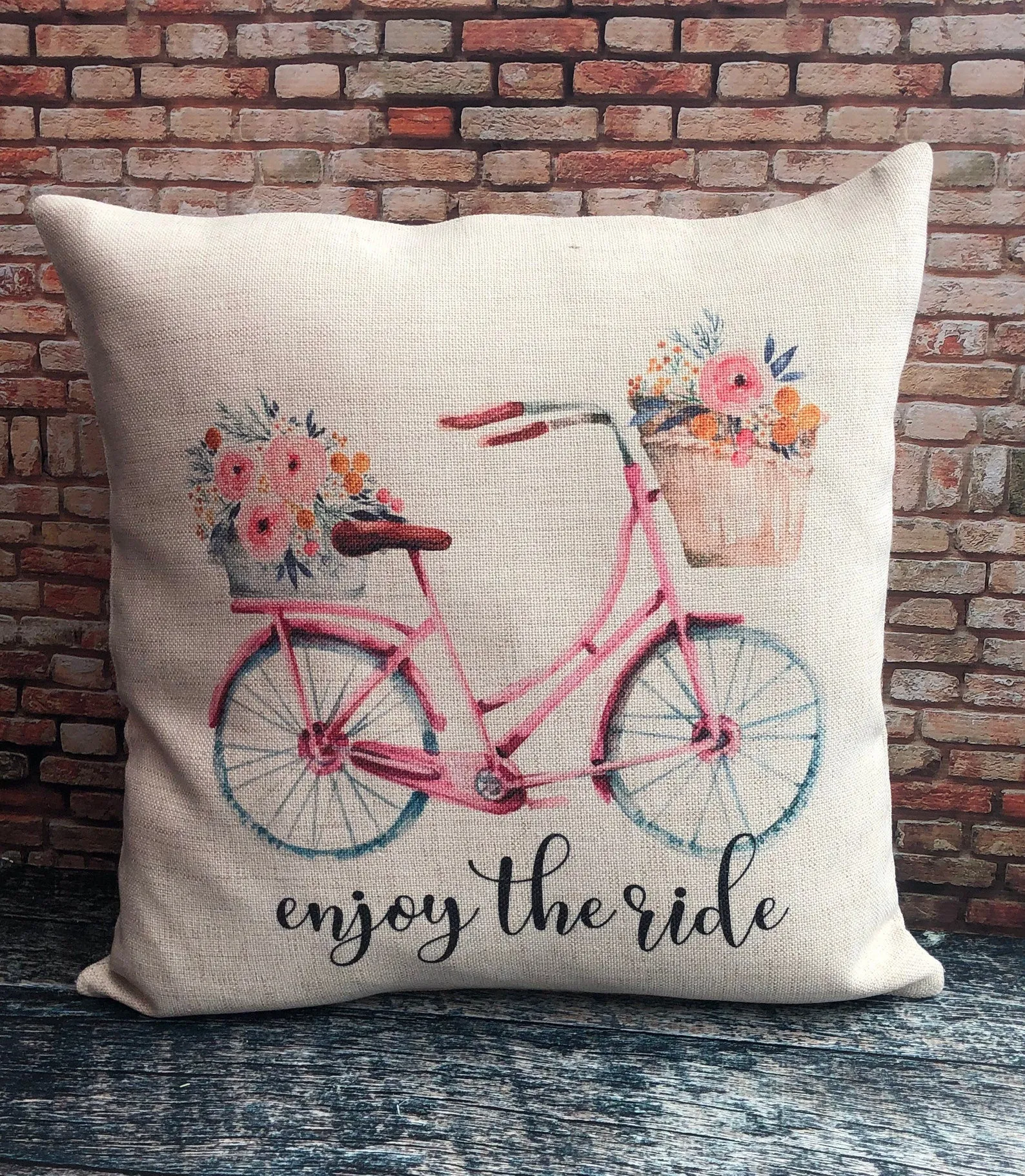 Enjoy the ride bike pillow