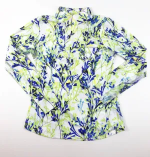 EP NY Long Sleeve Stem Floral Print Zip Mock- SPF 50
