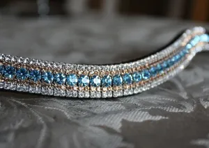 Equiture Aquamarine, light colorado and clear megabling curve browband