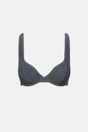 Essential Rib Underwire Top Graphite