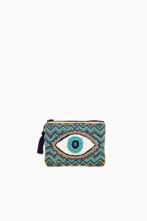 Evil Eye Bead Embellished Coin Purse